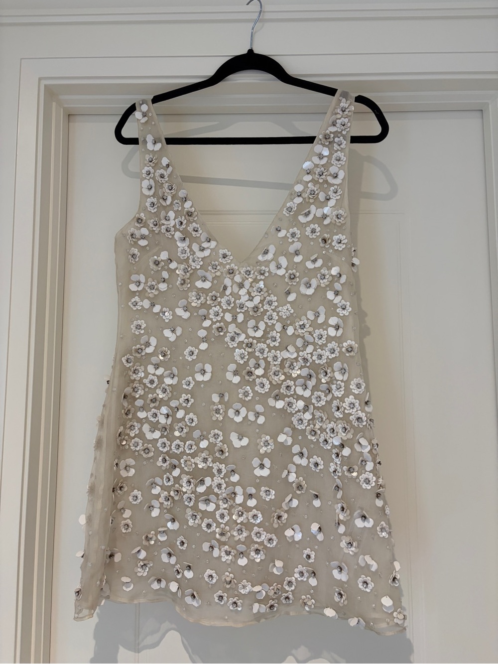 cult gaia Nude Floral Sequin V-Neck Mini Dress - Picture 3 of 3